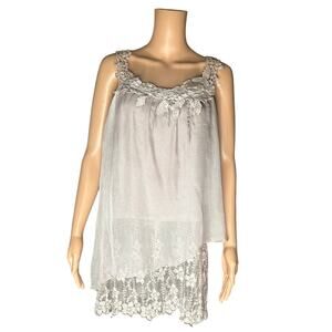 Flora Ashley Champaign color size Small lace tunic top